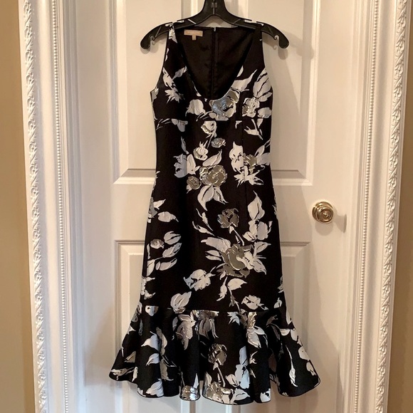 Michael Kors Collection Floral Flounce Hem Dress - Picture 1 of 6